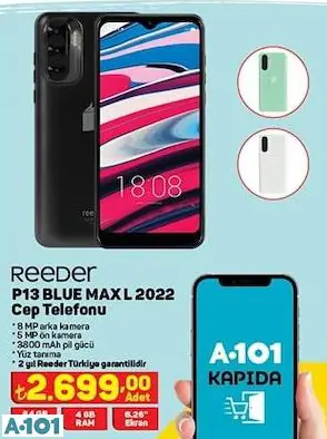 REEDER P13 BLUE MAX L 2022 CEP TELEFONU REEDER P13 BLUE MAX L 2022 CEP TELEFONU